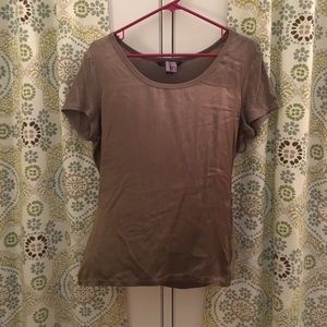 Brown silk and cotton shirt